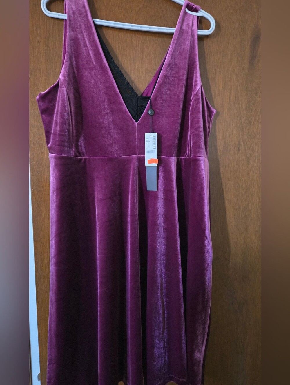 Sleeveless V-Neck Velvet Dress in Plum